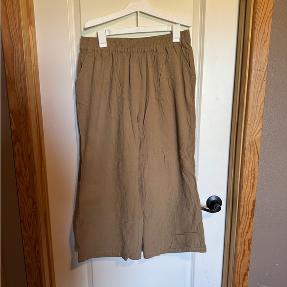 ecupper Pants - ECUPPER Casual Tan Wide-Leg Pants Women Size XL